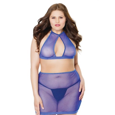 Coquette komplet top i spodnica z siateczki, motyw panterki, elastyczny Coquette komplet top i spodnica z siateczki, motyw panterki, elastyczny