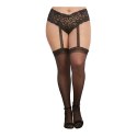 Dreamgirl - Pas do pończoch plus size, elastyczna koronka