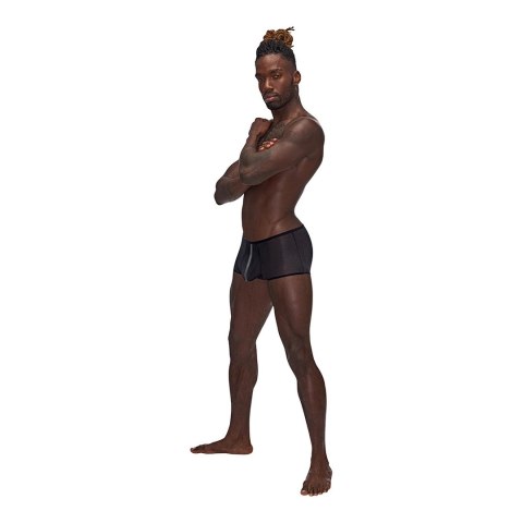 Male Power Landing Strip Mini Short S czarne szorty z matowymi wstawkami Male Power Landing Strip Mini Short S czarne szorty z matowymi wstawkami