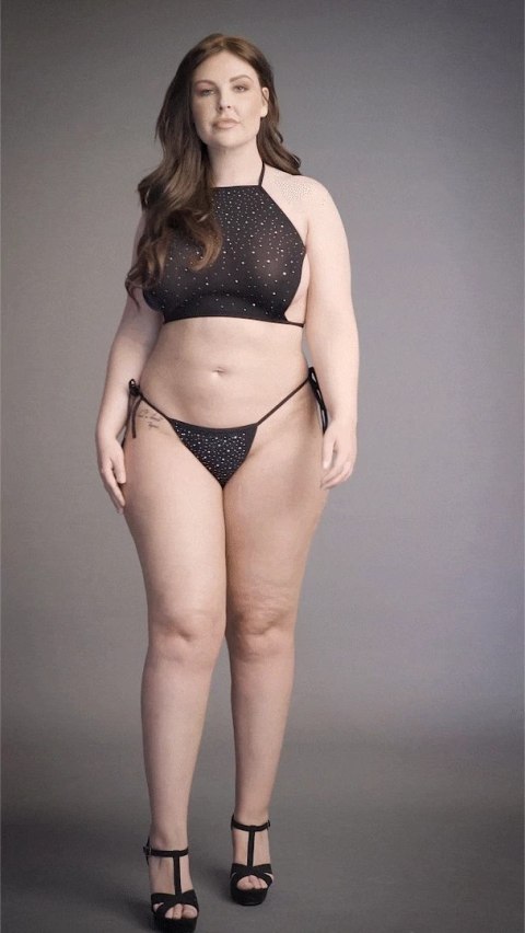 Le Desir Plus Size Komplet Top i Majtki z Kryształkami 1XL-3XL Le Desir Plus Size Komplet Top i Majtki z Kryształkami 1XL-3XL