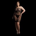 Le Desir Sukienka Plus Size z Dżetami, Elastyczna Koronka XL-3XL