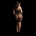 Le Desir Sukienka Plus Size z Dżetami, Elastyczna Koronka XL-3XL