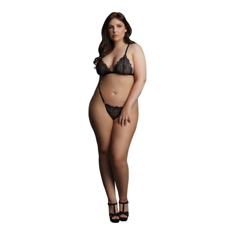 Le Desir Velvet Plus Size - Zestaw bielizny koronkowo-aksamitnej, 2-częściowy