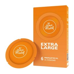 Love Match Extralarge - prezerwatywy powiększone, 6 sztuk