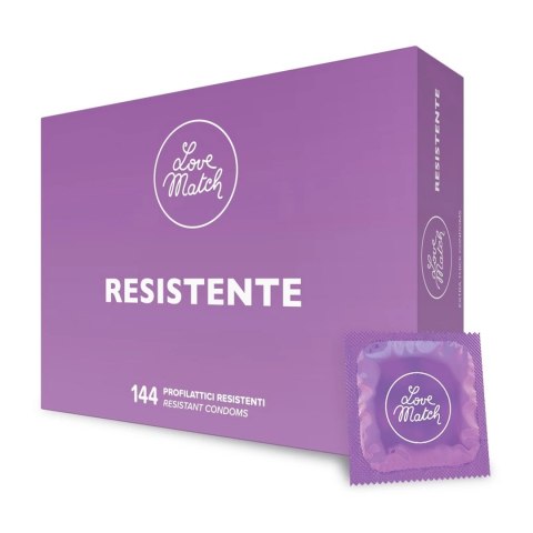 Love Match Resistente 144 szt. - Wytrzymałe prezerwatywy, duże opakowanie Love Match Resistente 144 szt. - Wytrzymałe prezerwatywy, duże opakowanie