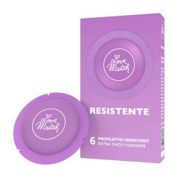 Love Match Resistente wytrzymałe prezerwatywy lateksowe 6 sztuk