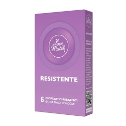Love Match Resistente wytrzymałe prezerwatywy lateksowe 6 sztuk