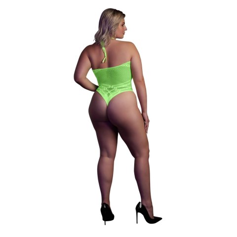 Ouch! Neon Body z dekoltem w szpic XL-XXXXL aktywowane UV roż Ouch! Neon Body z dekoltem w szpic XL-XXXXL aktywowane UV roż
