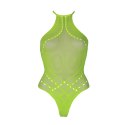 Ouch! Neon Body z dekoltem w szpic XL-XXXXL aktywowane UV roż