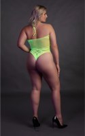 Ouch! Neon Body z dekoltem w szpic XL-XXXXL aktywowane UV roż