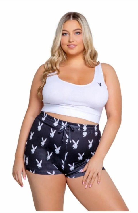 Playboy Lingerie Slumber Bunny 2-częściowy zestaw czarno-biały S/M Playboy Lingerie Slumber Bunny 2-częściowy zestaw czarno-biały S/M