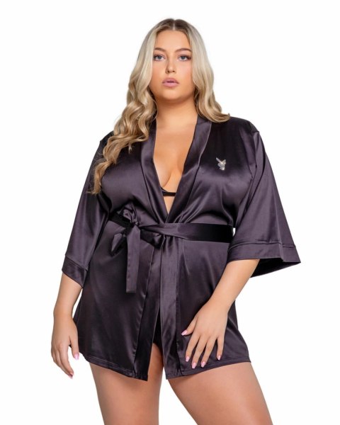 Playboy Lingerie Sparkling Bunny Kimono Szlafrok z Połyskiem Srebrny Playboy Lingerie Sparkling Bunny Kimono Szlafrok z Połyskiem Srebrny