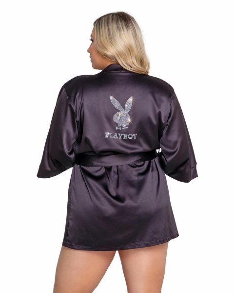 Playboy Lingerie Sparkling Bunny Kimono Szlafrok z Połyskiem Srebrny Playboy Lingerie Sparkling Bunny Kimono Szlafrok z Połyskiem Srebrny