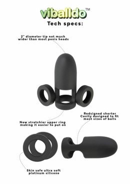 Viballdo Viballdo™ Black - System wibrujący, dłuższy, regulowany rozmiar