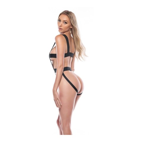 Body na uprzęży Coquette Just a Crush z elastycznymi ramiączkami, czarne Body na uprzęży Coquette Just a Crush z elastycznymi ramiączkami, czarne
