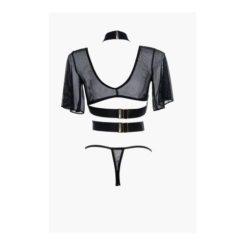 Dreamgirl Dreamer Allure komplet: siateczkowy top z rękawem i stringi Dreamgirl Dreamer Allure komplet: siateczkowy top z rękawem i stringi