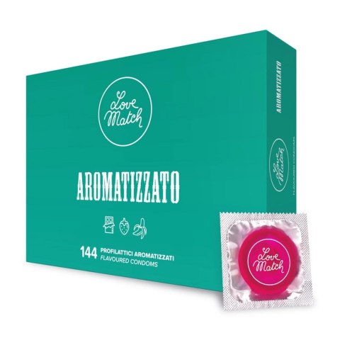 Love Match Prezerwatywy Smakowe Mix 144 szt. - Czekolada, Truskawka, Banan Love Match Prezerwatywy Smakowe Mix 144 szt. - Czekolada, Truskawka, Banan