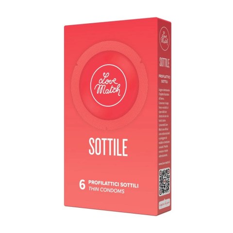 Love Match Sottile - cienkie prezerwatywy lateksowe 6 sztuk Love Match Sottile - cienkie prezerwatywy lateksowe 6 sztuk