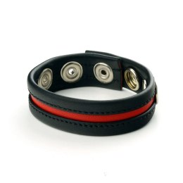Prowler Red Pasek regulowany skorzany z trzema zatrzaskami czarno-czerwony