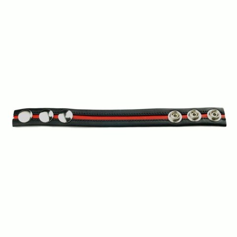 Prowler Red Pasek regulowany skorzany z trzema zatrzaskami czarno-czerwony Prowler Red Pasek regulowany skorzany z trzema zatrzaskami czarno-czerwony