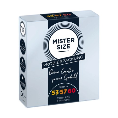 Mister Size Pure Feel prezerwatywy testowe 53/57/60 mm 3 sztuki