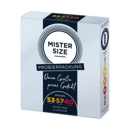 Mister Size Pure Feel prezerwatywy testowe 53/57/60 mm 3 sztuki