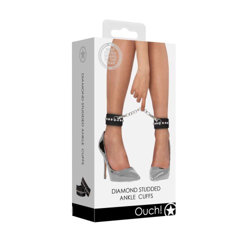 Ouch! Ankle Cuffs Diamond - mankiety na kostki z ozdobnymi ćwiekami Ouch! Ankle Cuffs Diamond - mankiety na kostki z ozdobnymi ćwiekami