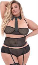 Magic Silk Dress Up Office Romper sukienka plus size z pasem