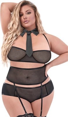 Magic Silk Dress Up Office Romper sukienka plus size z pasem