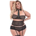 Magic Silk Dress Up Office Romper sukienka plus size z pasem