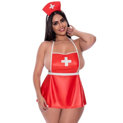 Magic Silk Dress Up Sukienka z opaską i majtkami, plus size, czerwona Magic Silk Dress Up Sukienka z opaską i majtkami, plus size, czerwona