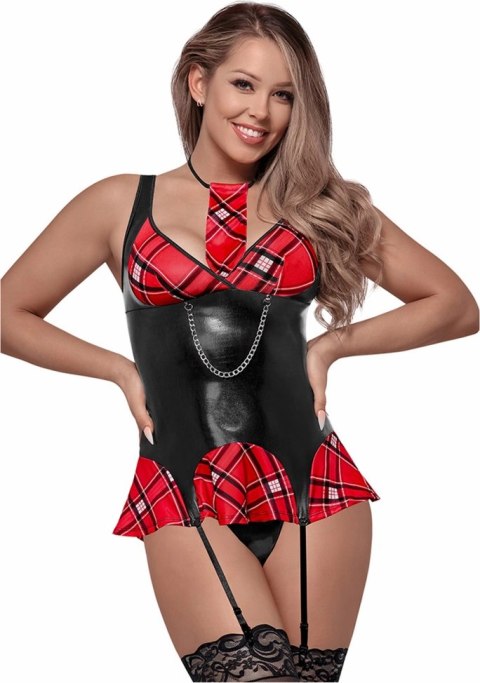 Magic Silk Flirty Freshman SM - Komplet sukienka z podwiązkami i krawatem Magic Silk Flirty Freshman SM - Komplet sukienka z podwiązkami i krawatem