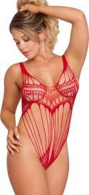 Magic Silk Seamless - Kombinezon bezszwowy z koronką, wycięciami, czarny