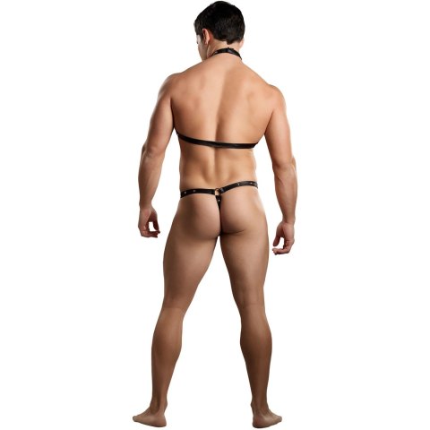 Male Power Fetish stringi z uprzężą i chokerem S/M czarne Male Power Fetish stringi z uprzężą i chokerem S/M czarne