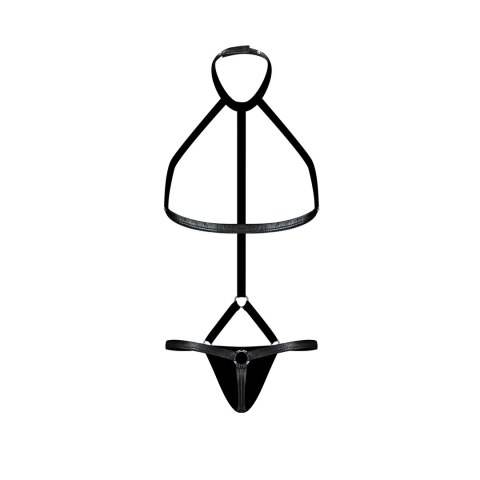 Male Power Fetish stringi z uprzężą i chokerem S/M czarne Male Power Fetish stringi z uprzężą i chokerem S/M czarne