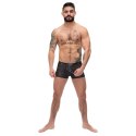 Male Power Zip It szorty męskie z ukośnym zamkiem, czarne, rozmiar M