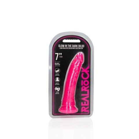 RealRock Model Glow In The Dark 18 cm z przyssawką, elastyczny RealRock Model Glow In The Dark 18 cm z przyssawką, elastyczny