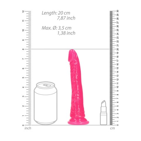 RealRock Model Glow In The Dark 18 cm z przyssawką, elastyczny RealRock Model Glow In The Dark 18 cm z przyssawką, elastyczny