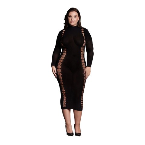 Le Desir Carme Plus Size dopasowana sukienka długa czarna XL-XXXXL Le Desir Carme Plus Size dopasowana sukienka długa czarna XL-XXXXL