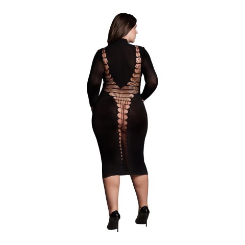 Le Desir Carme Plus Size dopasowana sukienka długa czarna XL-XXXXL Le Desir Carme Plus Size dopasowana sukienka długa czarna XL-XXXXL