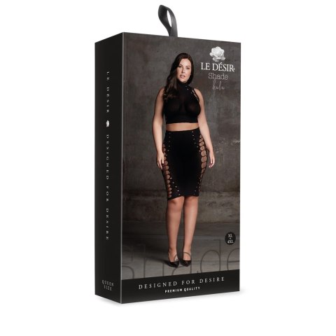 Le Desir Kala zestaw top + spodnica modelująca Plus Size czarny Le Desir Kala zestaw top + spodnica modelująca Plus Size czarny