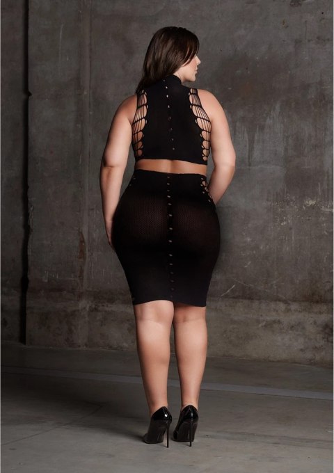 Le Desir Kala zestaw top + spodnica modelująca Plus Size czarny Le Desir Kala zestaw top + spodnica modelująca Plus Size czarny