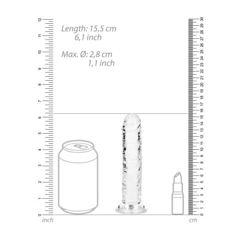 RealRock CRYSTAL CLEAR - Model z przyssawką 14,5 cm, transparentny RealRock CRYSTAL CLEAR - Model z przyssawką 14,5 cm, transparentny