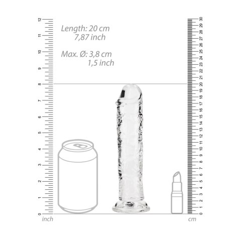 RealRock Crystal Clear 18 cm - model z przyssawką, transparentny RealRock Crystal Clear 18 cm - model z przyssawką, transparentny