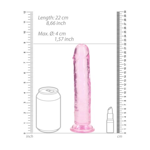 RealRock Crystal Clear 20 cm - model z przyssawką, przezroczysty RealRock Crystal Clear 20 cm - model z przyssawką, przezroczysty