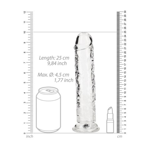 RealRock Crystal Clear 23 cm - Model z Przyssawką, Transparentny RealRock Crystal Clear 23 cm - Model z Przyssawką, Transparentny