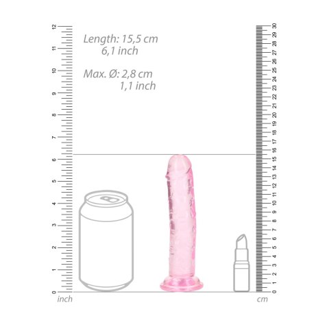 RealRock Crystal Clear - Model z Przyssawką 14,5 cm, Przezroczysty RealRock Crystal Clear - Model z Przyssawką 14,5 cm, Przezroczysty