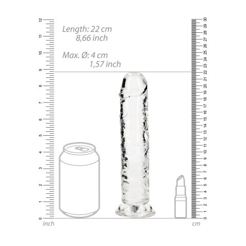 RealRock Crystal Clear model 20 cm z mocną przyssawką - przezroczysty RealRock Crystal Clear model 20 cm z mocną przyssawką - przezroczysty