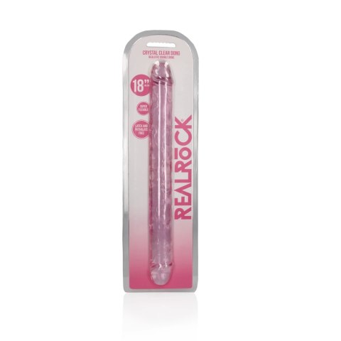 RealRock Crystal Clear model podwojny 45 cm - transparentny RealRock Crystal Clear model podwojny 45 cm - transparentny