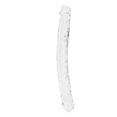 RealRock Crystal Clear podwojny model intymny 34 cm anatomiczny